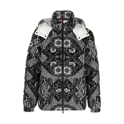 Moncler All-Over Logo Patch Hooded Zip Jacket Black I20911A00022596X4