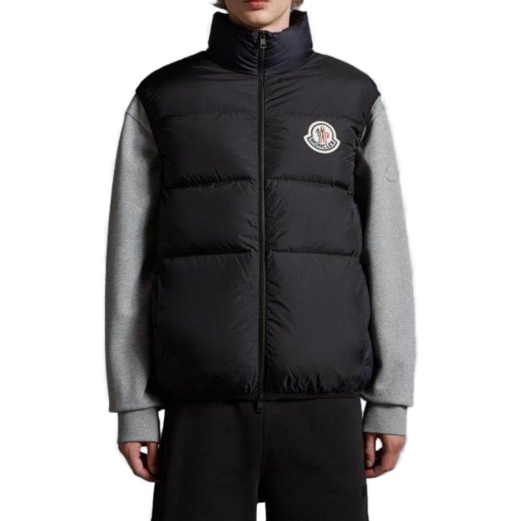 Shop Moncler Almaz 男女黑色羽絨背心馬甲 I20911A000775396LP97