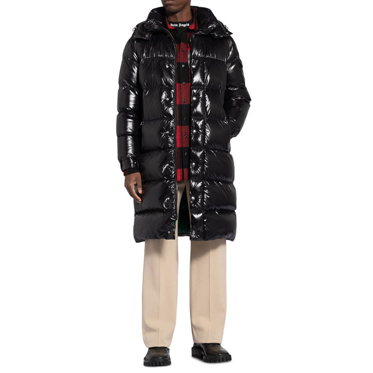 Moncler Alpine Goose Down Glossy Hooded Long Down Jacket Black Unisex 0911D50700C0081999 圖 5
