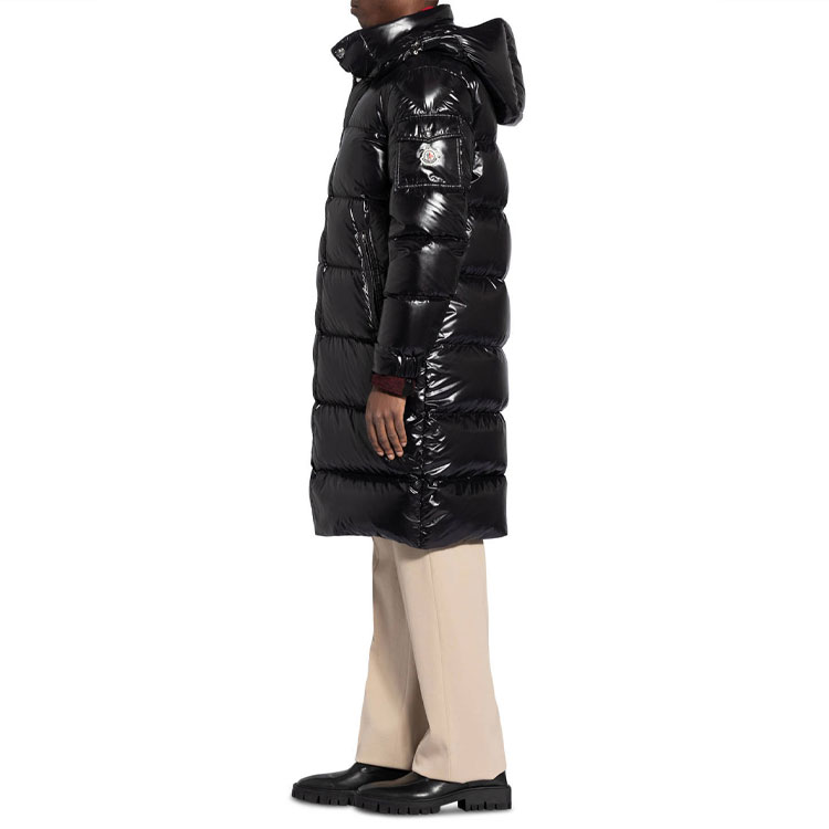 Moncler Alpine Goose Down Glossy Hooded Long Down Jacket Black Unisex 0911D50700C0081999 圖 7