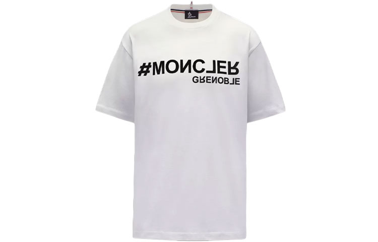 Moncler Après FW21 Logo Print Crewneck T-Shirt Silk White. G20978C000048390T034
