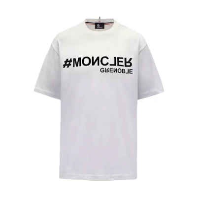 Moncler Après FW21 Logo Print Crewneck T-Shirt Silk White. G20978C000048390T034