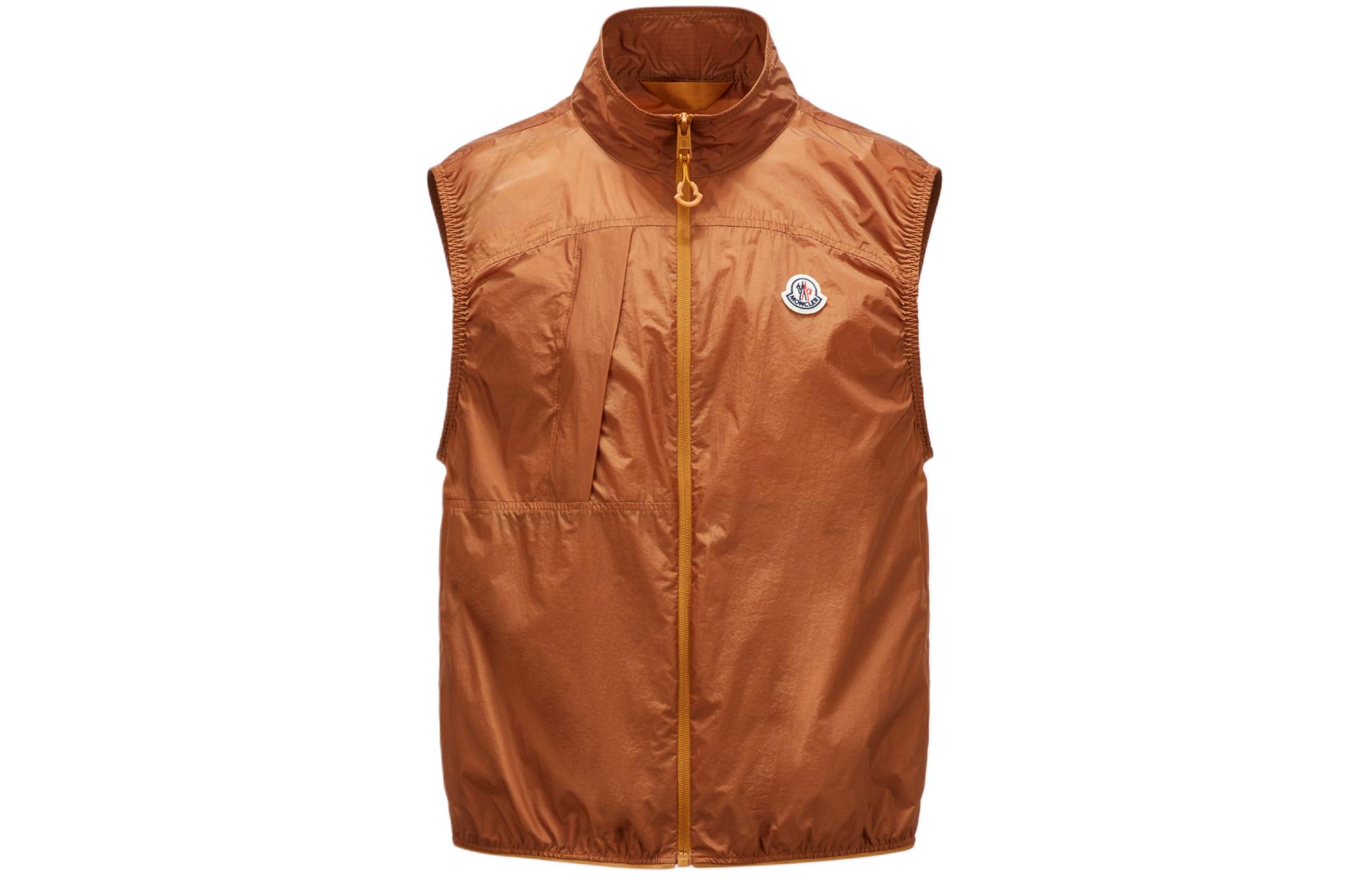 Moncler ARASHI  Orange Sleeveless Loose-Fit Zip Vest. J10911A001225396L184