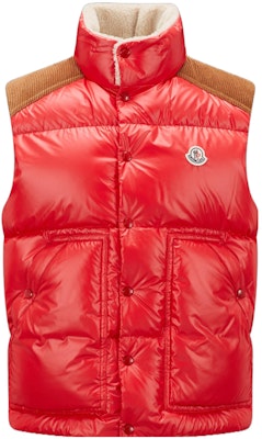 Moncler Ardeche Red Sleeveless Down Gilet Jacket with Stand Collar. I20911A00128595ZJ455 Buy Moncler Ardeche Red Sleeveless Down Gilet Jacket with Stand Collar. I20911A00128595ZJ455