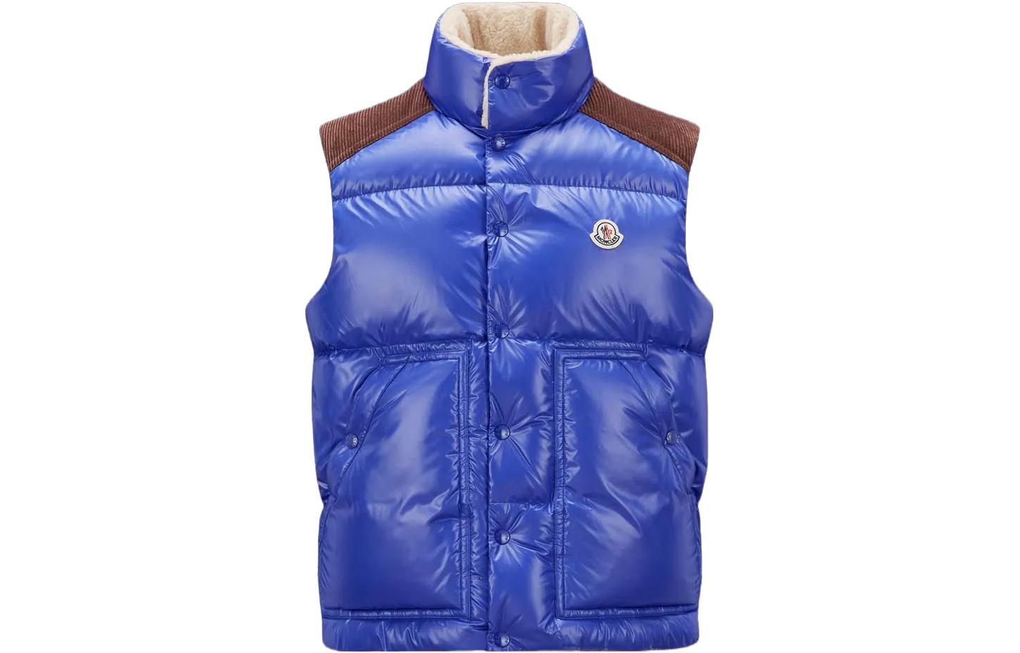 Moncler Ardeche Blue Unisex Down Gilet Vest with Zipper and Stand Collar I20911A00128595ZJ734 圖 2