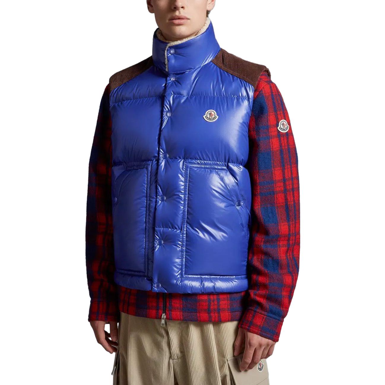Moncler Ardeche Blue Unisex Down Gilet Vest with Zipper and Stand Collar I20911A00128595ZJ734 圖 4