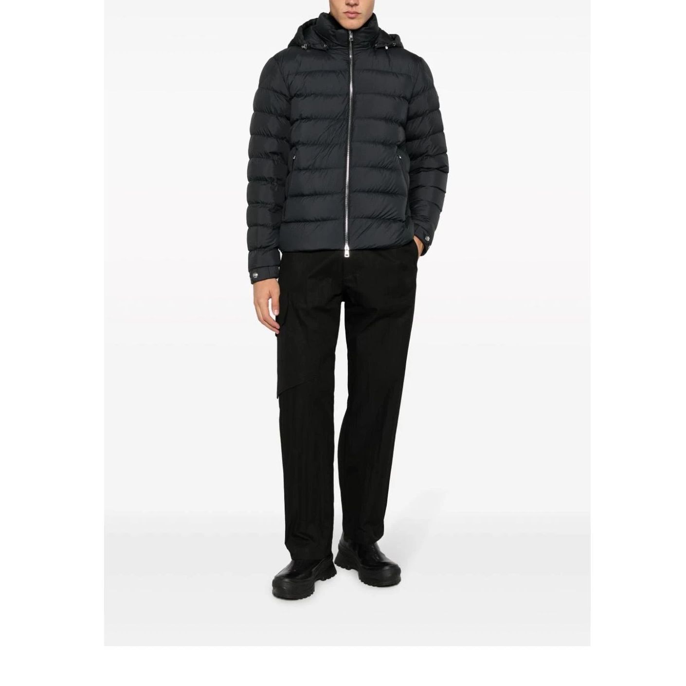 Details for Moncler Arneb Series Short Down Jacket SS23 Unisex Black Hooded Puffer Jacket, Quilted. I20911A00134549SK999