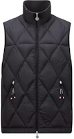 Order Moncler Aroula FW24 鑽石絎縫拉鍊無袖背心 黑色 J20911A00078549SK999