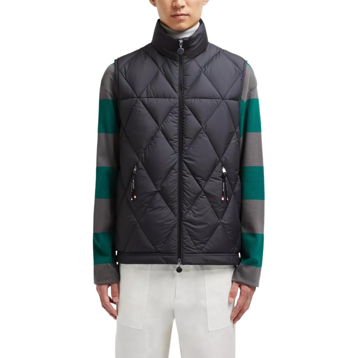 Purchase Moncler Aroula FW24 鑽石絎縫拉鍊無袖背心 黑色 J20911A00078549SK999
