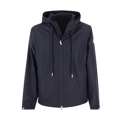 Moncler ATRIA Series Navy Blue Hooded Zip-Up Jacket with Drawstring I10911A00008549ML742