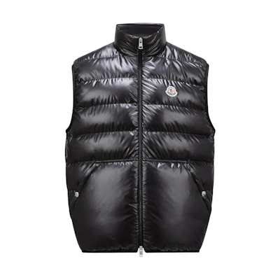 Moncler Aube FW24 Slim Textured Down Vest Unisex Black J20911A00210595ZJ999
