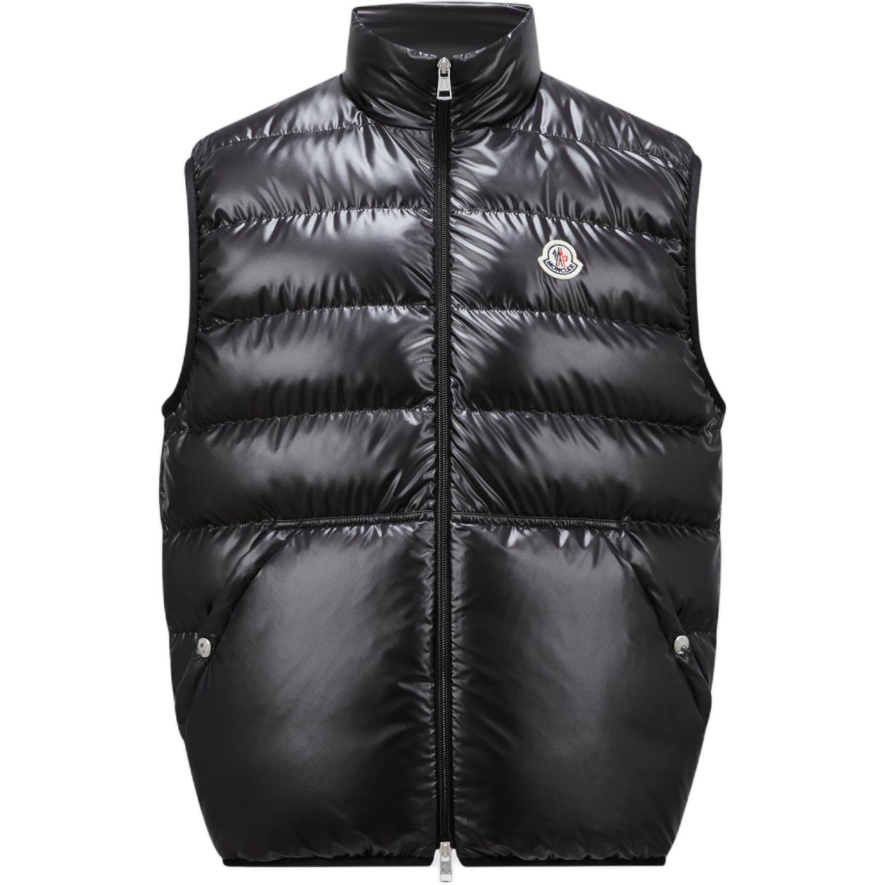 Order Moncler Aube FW24 Chaleco Acolchado Slim Texturizado Unisex Negro. J20911A00210595ZJ999