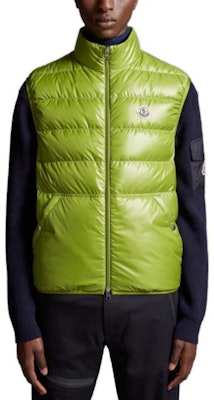 Moncler Aube Unisex Light Green Down Vest with Stand Collar I20911A00079595ZJ83O Lookbook Moncler Aube Unisex Light Green Down Vest with Stand Collar I20911A00079595ZJ83O