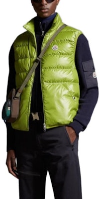 Moncler Aube Unisex Light Green Down Vest with Stand Collar I20911A00079595ZJ83O Purchase Moncler Aube Unisex Light Green Down Vest with Stand Collar I20911A00079595ZJ83O