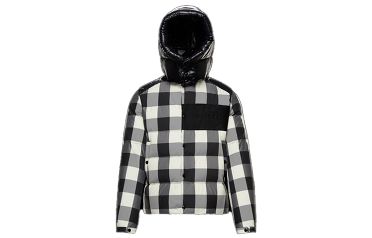 Moncler Aubrac Grey Check Nylon Slim Fit Winter Down Jacket 0911A54410539YQ998