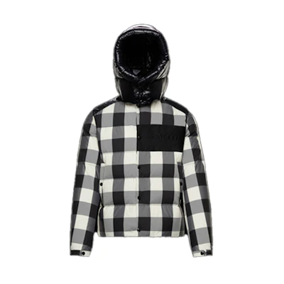 Moncler Aubrac Grey Check Nylon Slim Fit Winter Down Jacket 0911A54410539YQ998