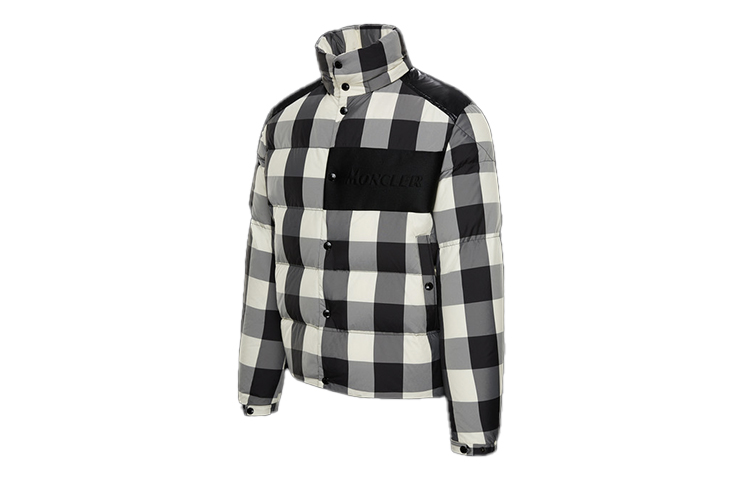 Moncler Aubrac Grey Check Nylon Slim Fit Winter Down Jacket 0911A54410539YQ998 圖 4