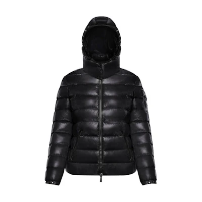 Moncler Bady Unisex Black Down Jacket with Logo Stand Collar 093468580568950999