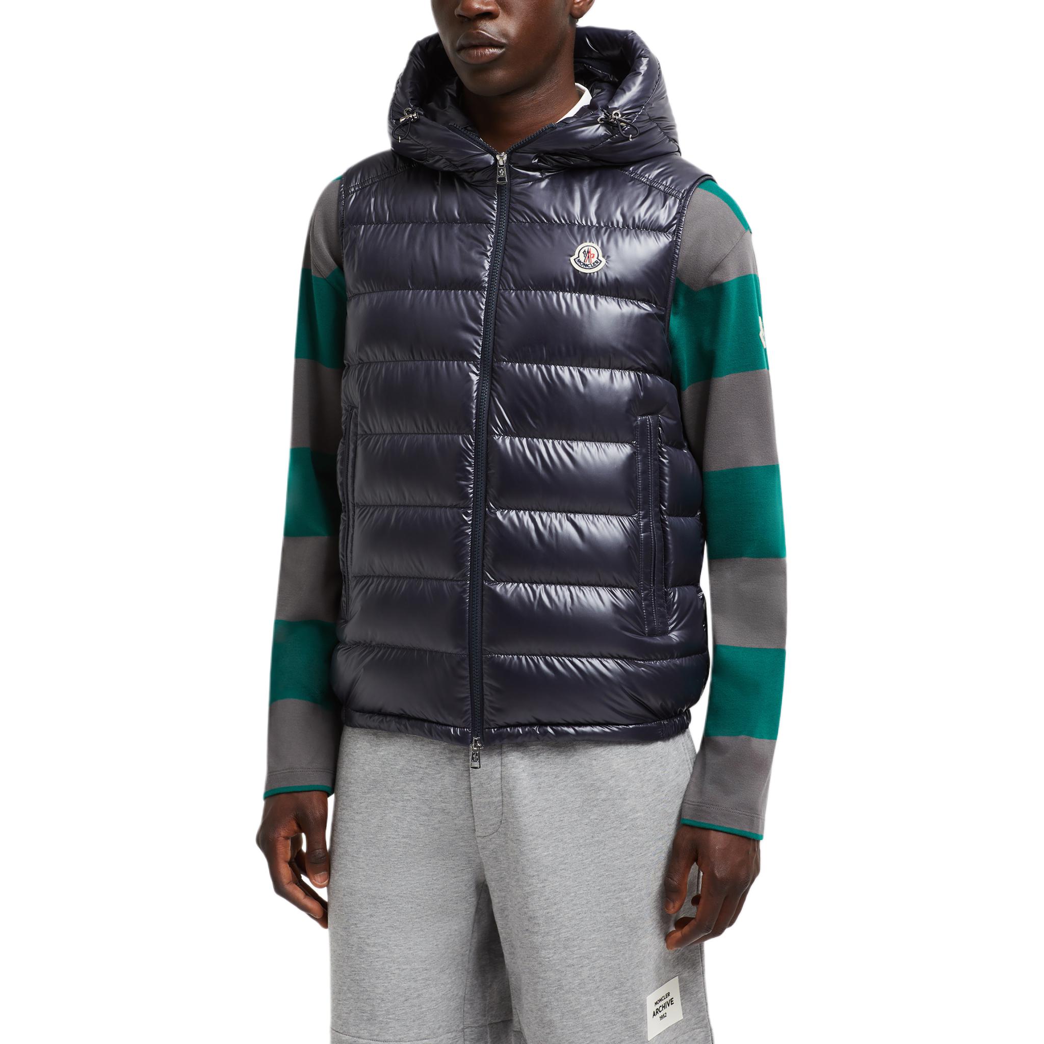 Shop 蒙克莱Barante FW24海军蓝防水连帽男女羽绒马甲. J20911A00062597EX779