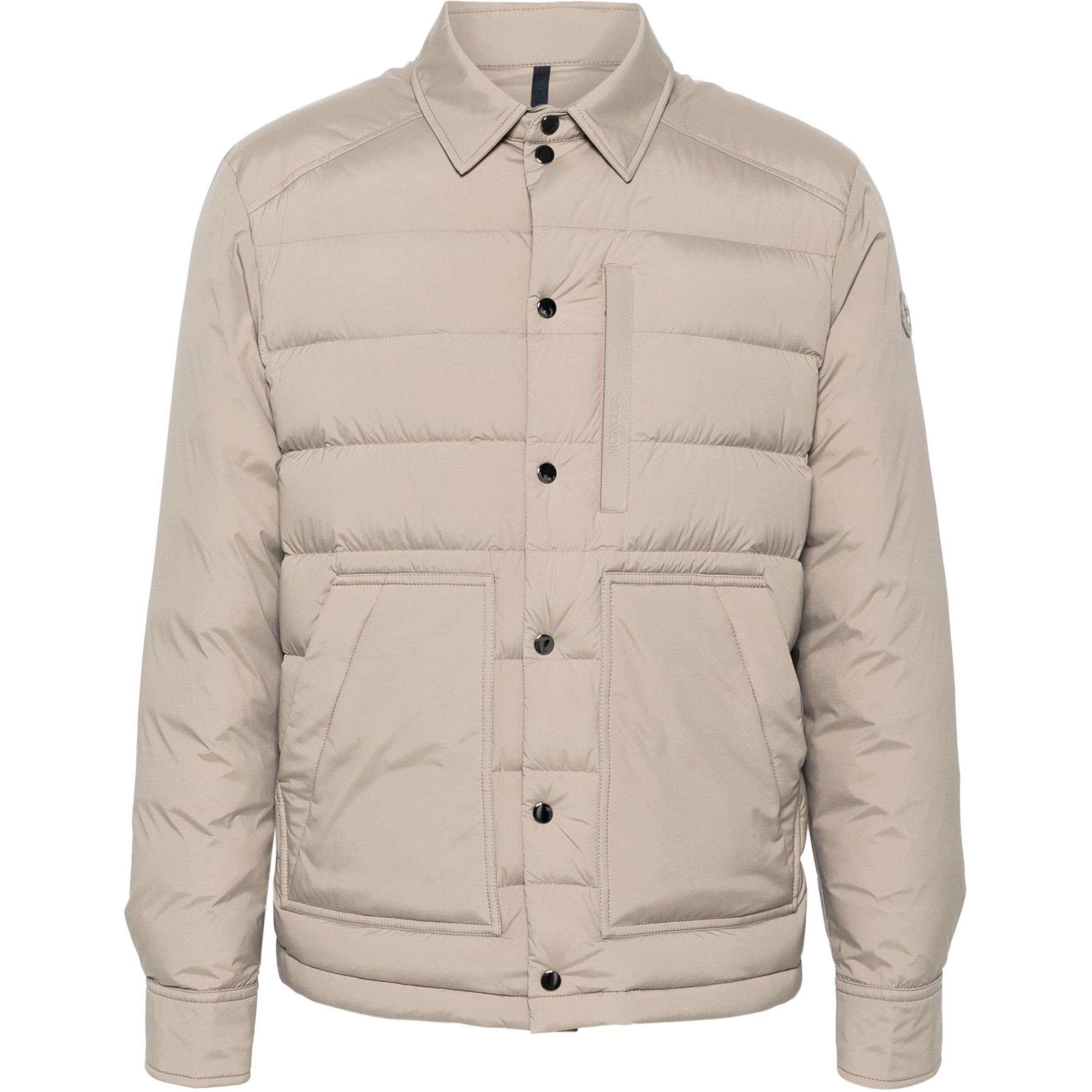 Moncler Bassies Quilted Down Jacket Beige Mens Long Sleeve Premium Outerwear J20911G00010595FK208