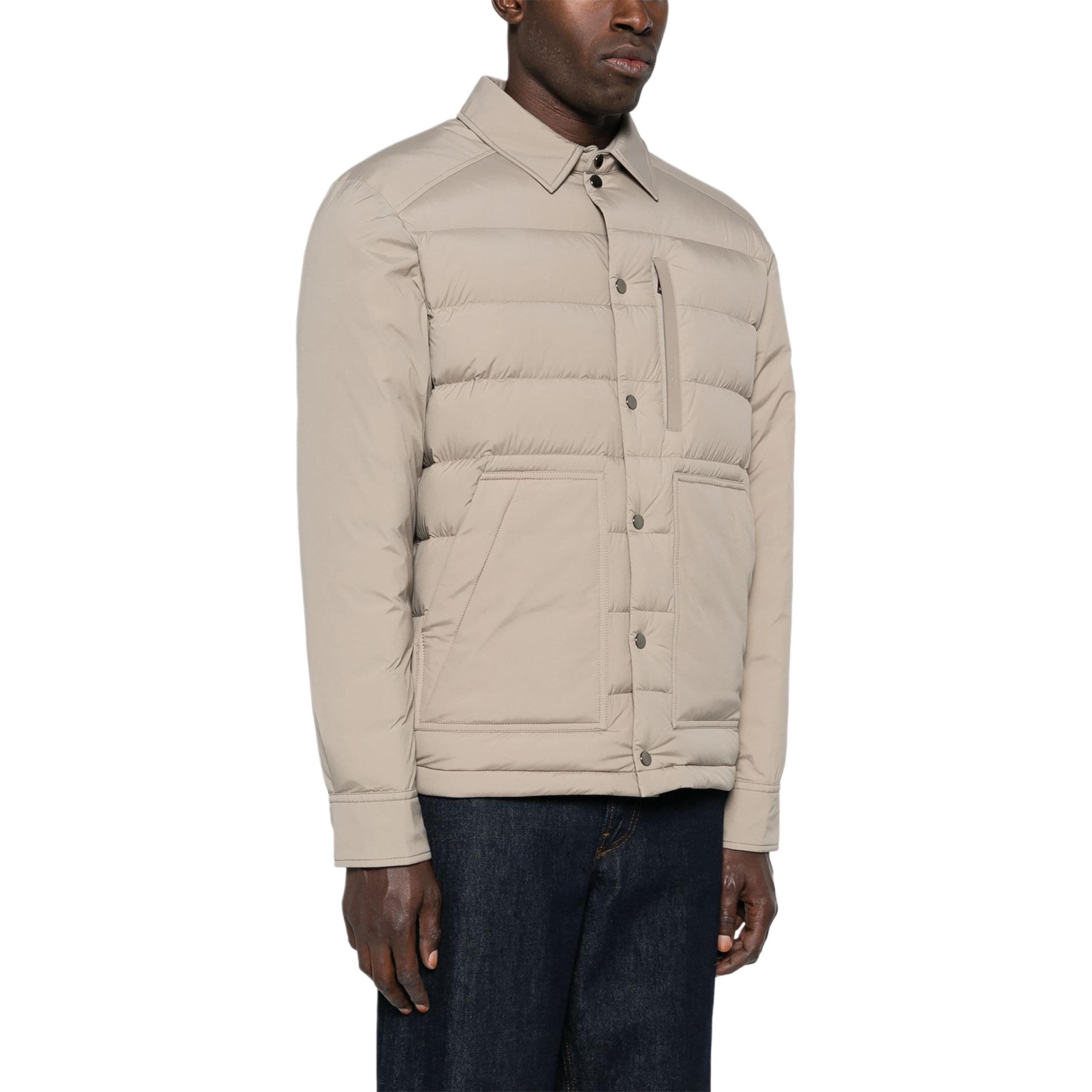 Moncler Bassies Quilted Down Jacket Beige Mens Long Sleeve Premium Outerwear J20911G00010595FK208 圖 4