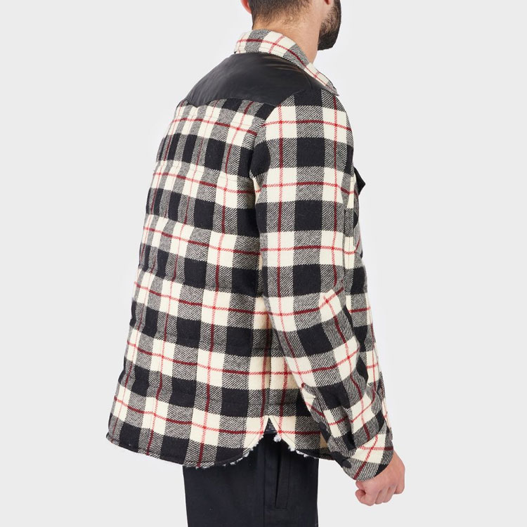 Sizing Moncler Jaket Beige Kotak-Kotak dengan Kerah Kontras. 1A00001549UD999