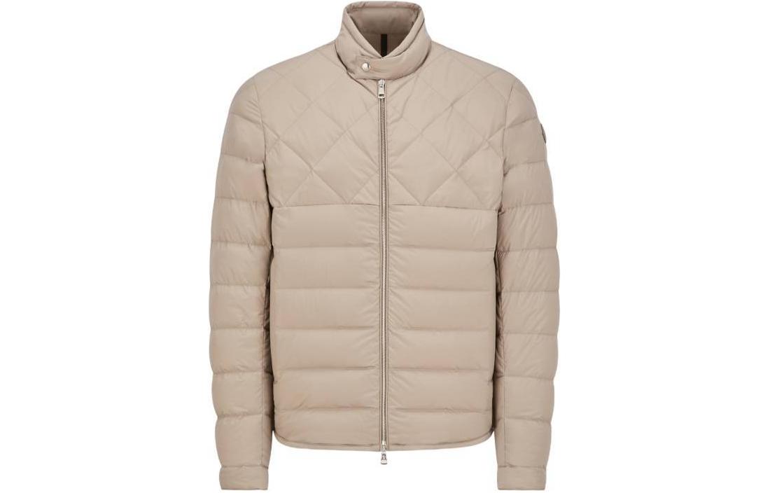 Moncler Beige Solid Color Zip-Up Stand Collar Jacket J10911A00134595FK229