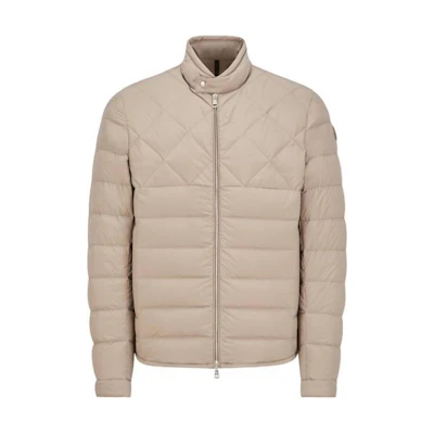 Moncler Beige Solid Color Zip-Up Stand Collar Jacket J10911A00134595FK229