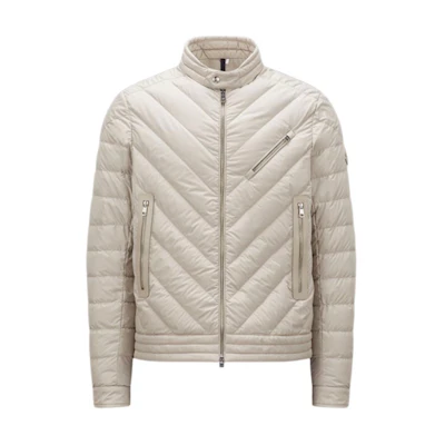 Moncler Beige Zip-Up Slim-Fit Down Jacket with Stand Collar I20911A00133549SK268