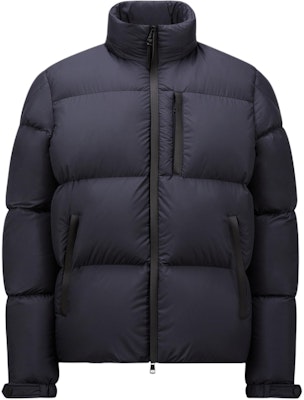 Moncler Besbre Unisex Navy Blue Short Puffer Jacket with Logo and Stand Collar. J20911A00200549SK779 Order Moncler Besbre Unisex Navy Blue Short Puffer Jacket with Logo and Stand Collar. J20911A00200549SK779