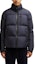 Shop Moncler Besbre Unisex Navy Blue Short Puffer Jacket with Logo and Stand Collar. J20911A00200549SK779