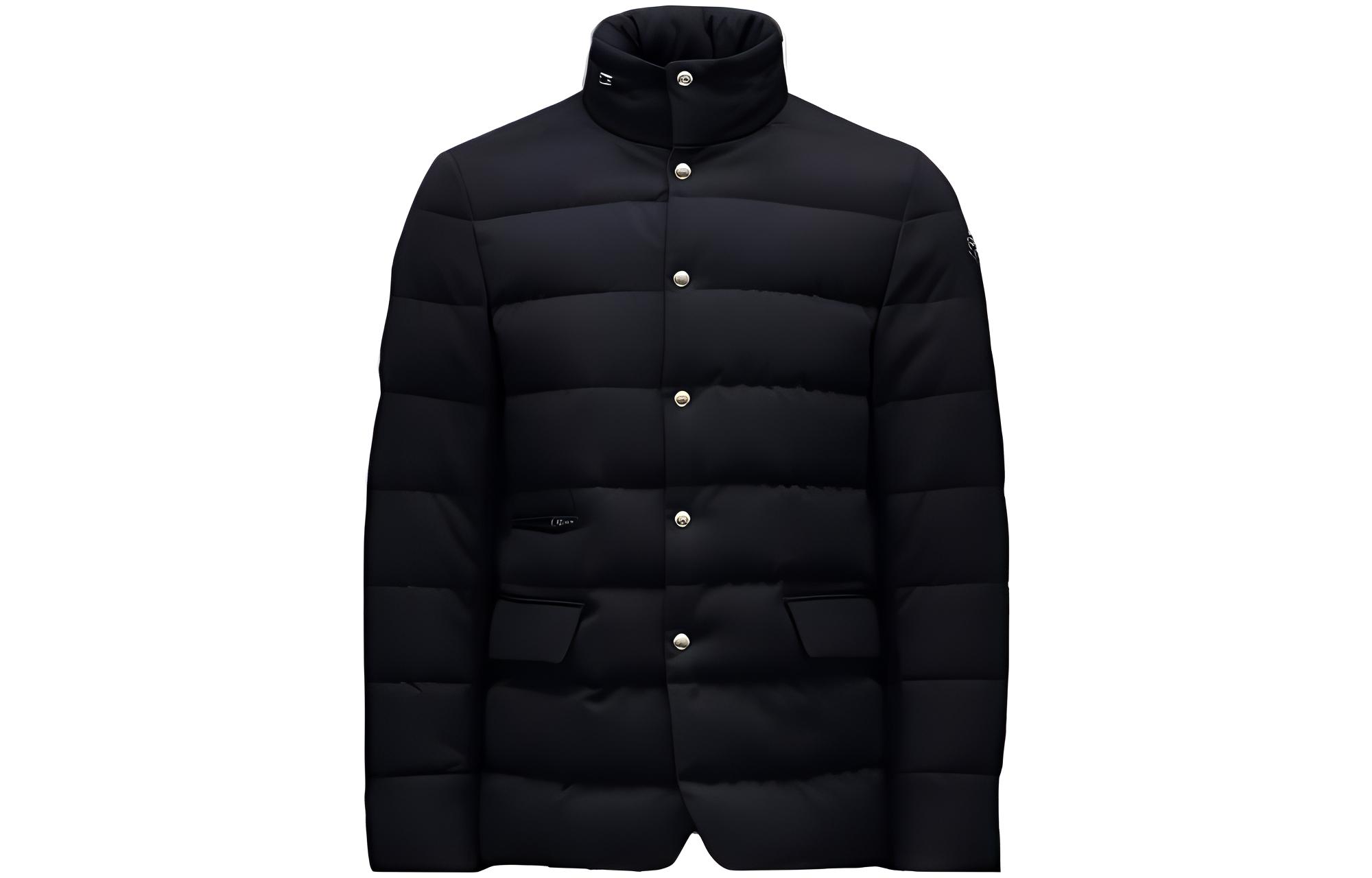Moncler Bess Short Down Jacket Navy - Single-Breasted Stand Collar Design I20911A0011354ANL778