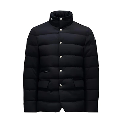 Moncler Bess Short Down Jacket Navy - Single-Breasted Stand Collar Design I20911A0011354ANL778