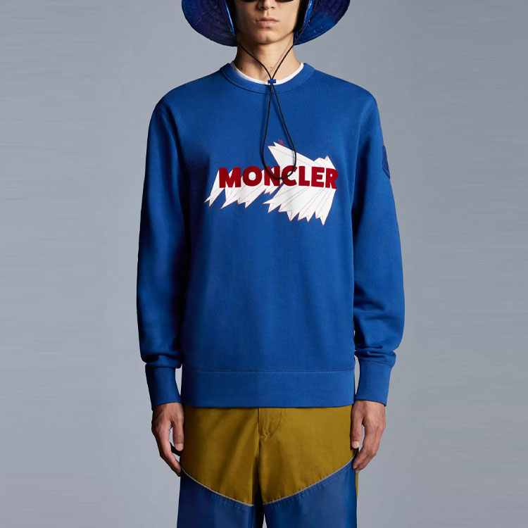 Lookbook 蒙克莱大标志圆领套头衫蓝色 G20928G00010809JY