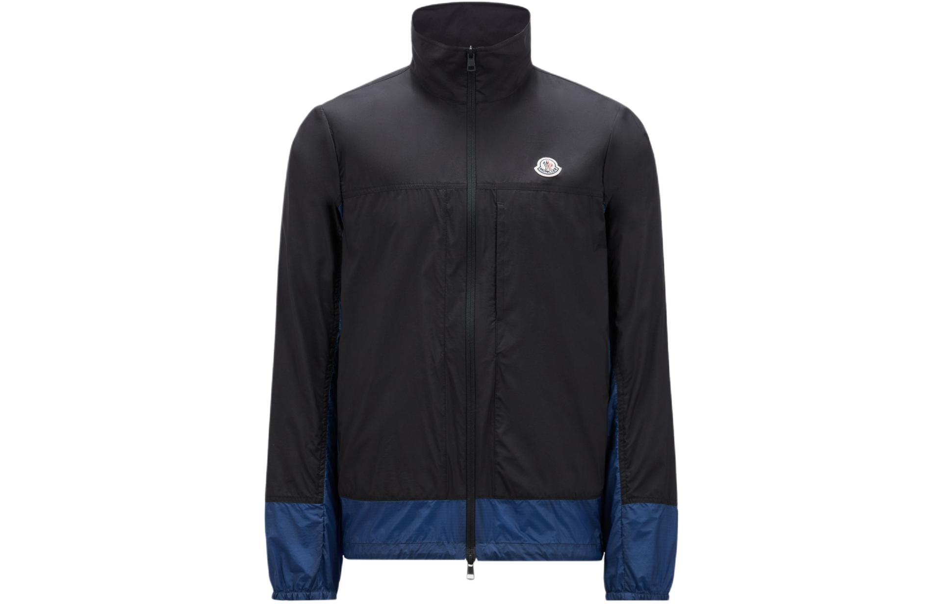 Moncler Black & Blue Stand Collar Zip-Up Jacket J10911A00135596TMP97