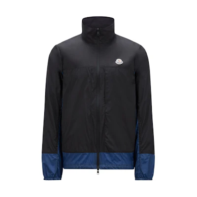 Moncler Black & Blue Stand Collar Zip-Up Jacket J10911A00135596TMP97