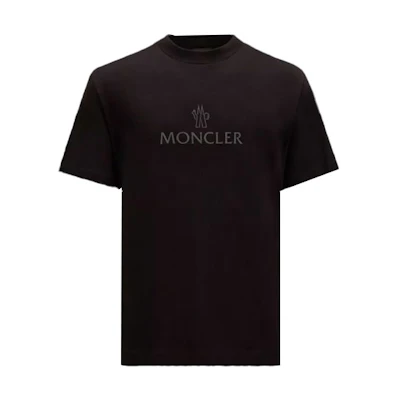 Moncler Black Logo Patch Crewneck Casual T-Shirt. I10918C00009829H8999