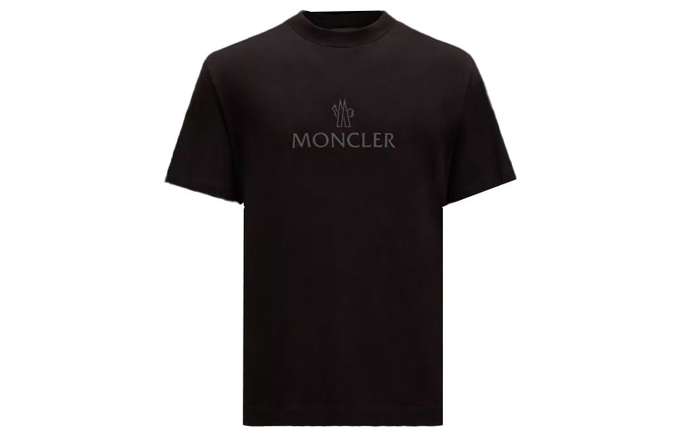 Moncler Black  Logo Patch Crewneck Casual T-Shirt. I10918C00009829H8999 圖 2
