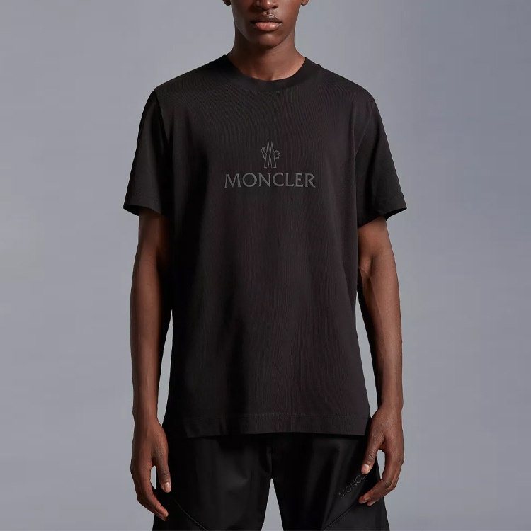 Moncler Black  Logo Patch Crewneck Casual T-Shirt. I10918C00009829H8999 圖 3