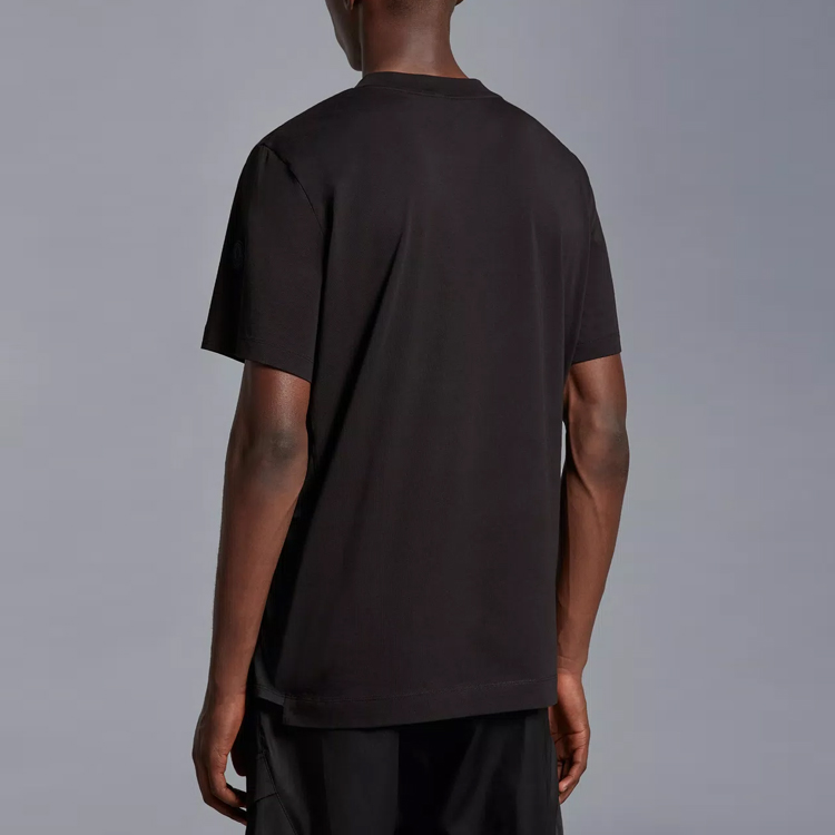 Moncler Black  Logo Patch Crewneck Casual T-Shirt. I10918C00009829H8999 圖 4