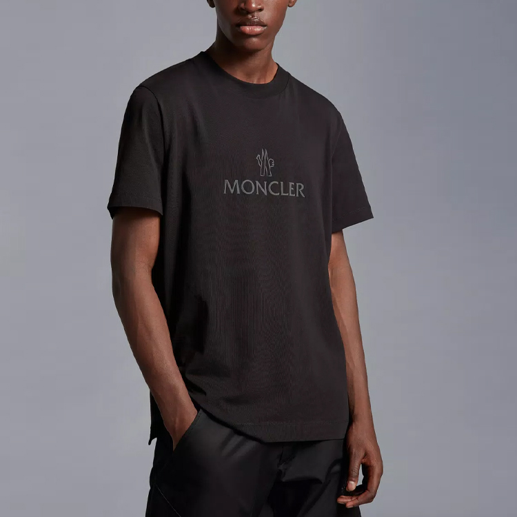 Moncler Black  Logo Patch Crewneck Casual T-Shirt. I10918C00009829H8999 圖 5