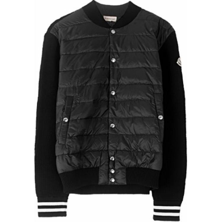 Moncler Black Baseball Collar Long Sleeve Down Jacket 9B50900A9376999