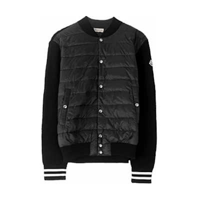 Moncler Black Baseball Collar Long Sleeve Down Jacket 9B50900A9376999
