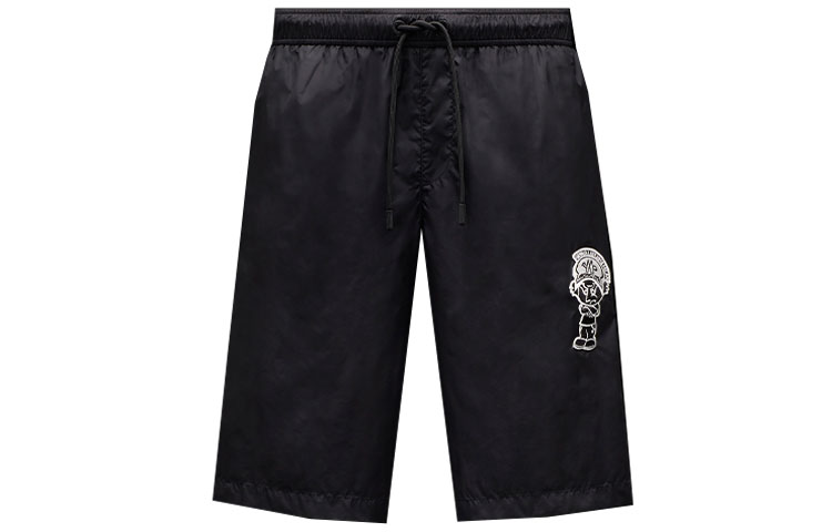 Moncler Black Casual Logo Print Solid Shorts H10922C0000253326999