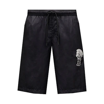 Moncler Black Casual Logo Print Solid Shorts H10922C0000253326999