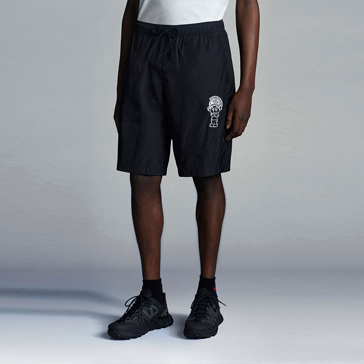 Purchase Moncler Black Casual Logo Print Solid Shorts H10922C0000253326999