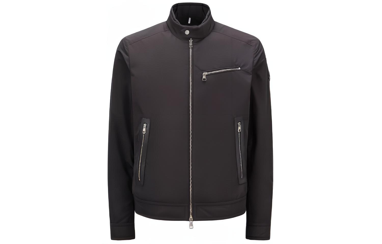 Moncler Black Casual Stand Collar Zip-Up Jacket J10911A00160549MF999