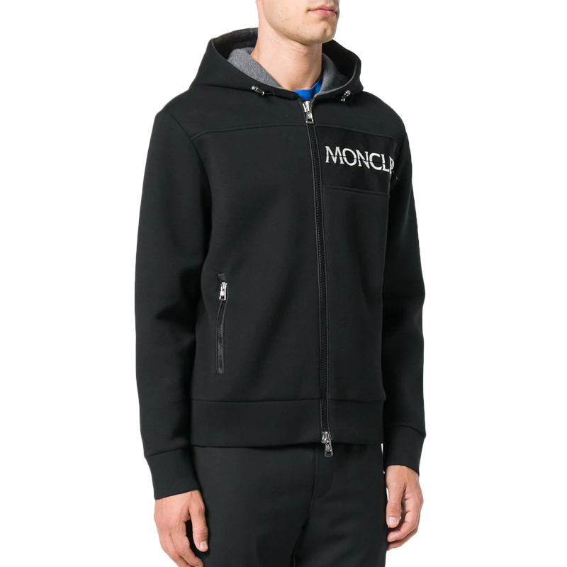 Moncler Black Cotton Hoodie Jacket 842150083145999 圖 5