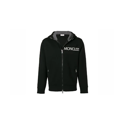 Moncler Black Cotton Hoodie Jacket for Men 842150083145999