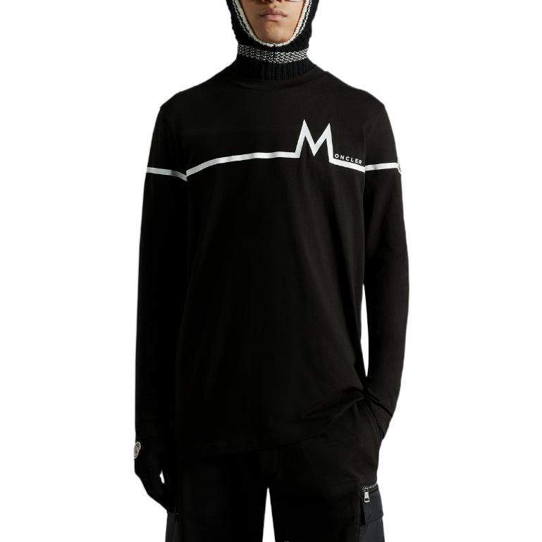 Lookbook Moncler Black Crewneck Long Sleeve Regular T-Shirt FW22 H20918D000038390T999